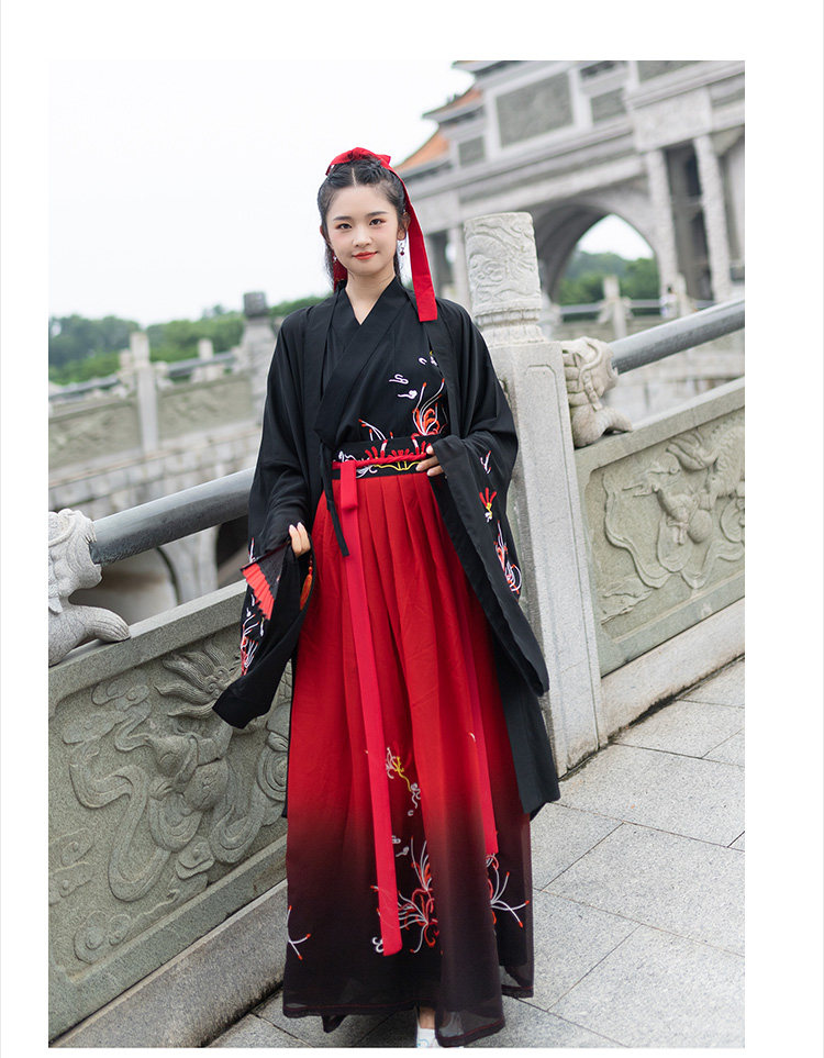 3933彼岸花原创汉服重工绣花情侣cp装套装