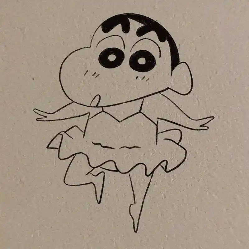 失眠了画了一个跳舞的蜡笔小新#简笔画 #画了个画 #蜡笔小 - 抖音
