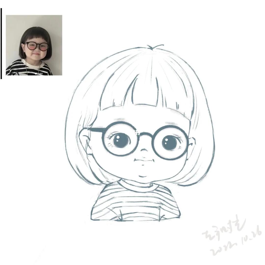 卡通头像萌宝手绘萌宝头像女生头像