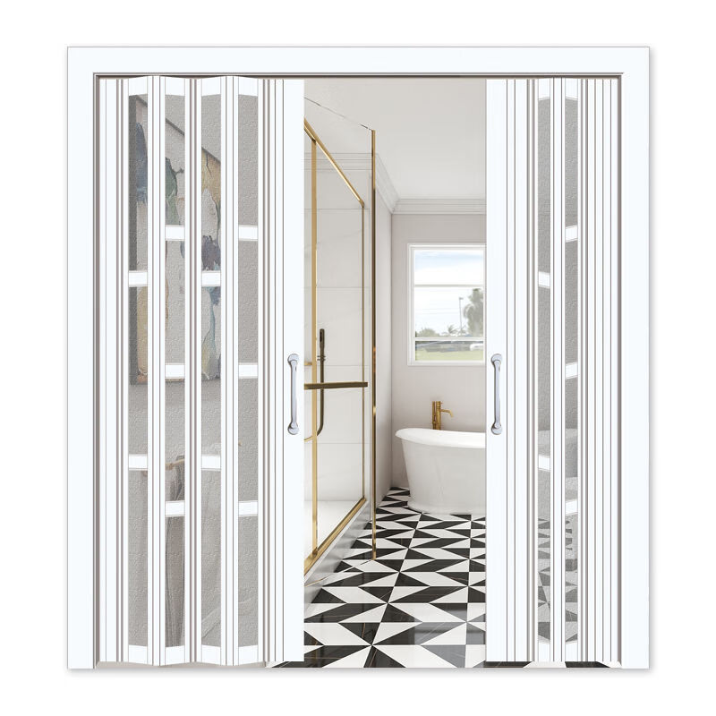 铝合金折叠门推拉门开放式厨房卫生间隔断伸缩无下轨阳台客厅 双玻/1