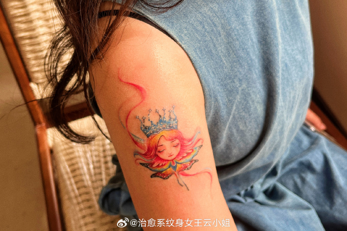 武汉女纹身师云##tattoo##纹身图案##武汉纹身##大臂纹身##插画纹身
