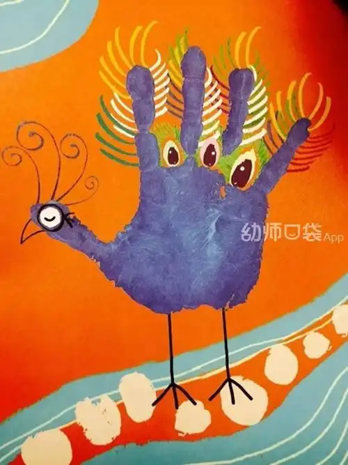 手掌画——小孔雀