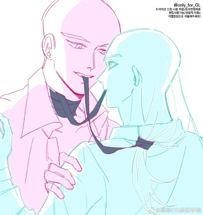 绘画超话#绘画参考##绘画素材#双人互动模板参考