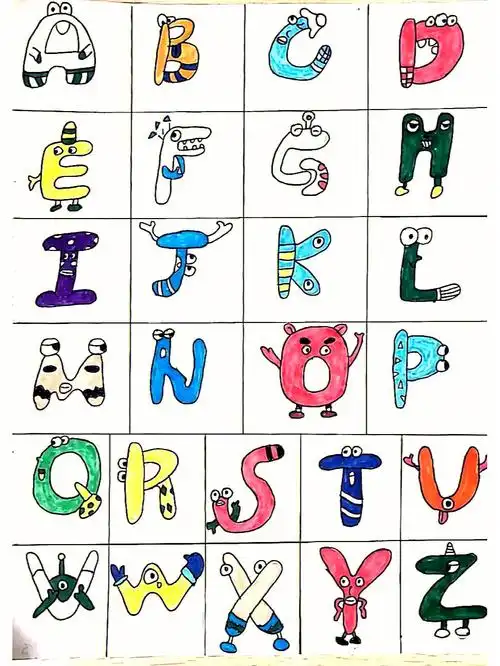 小学英语手抄报创意字母画二