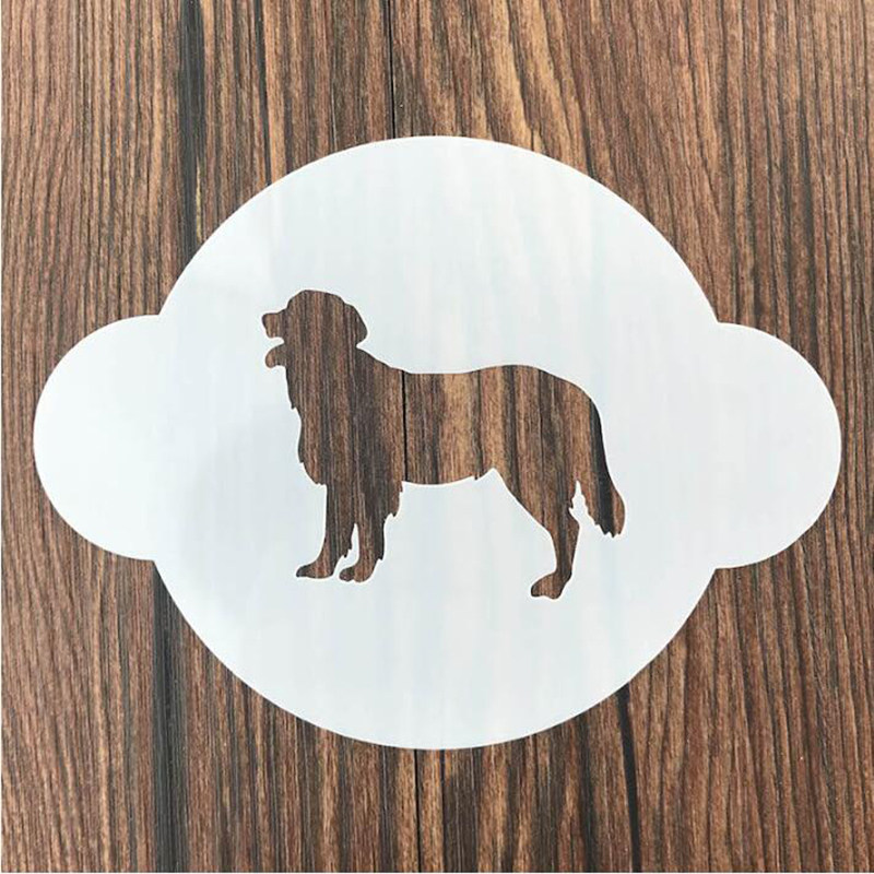 模具宠物镂空绘画模板件套动物咖啡糖粉筛糖霜书法绘画学习套装