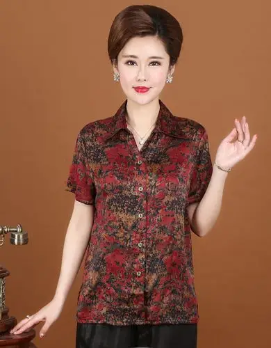 女装 衬衫 裳淇 裳淇轻奢原创品牌香云纱上衣女中老年宽松妈妈真丝