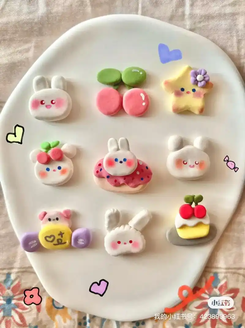 超轻粘土·治愈系少女心90 92捏了几个简简单单的小可爱 - 抖音