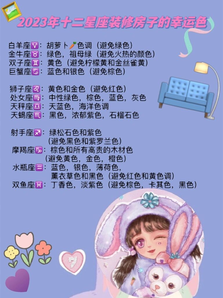 2023年十二星座装修房子的幸运色 ·2023年十二星座的你如果有新房子