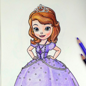 儿童涂色画本小公主苏菲亚填色本幼儿涂色纸填色纸女孩描红涂鸦本