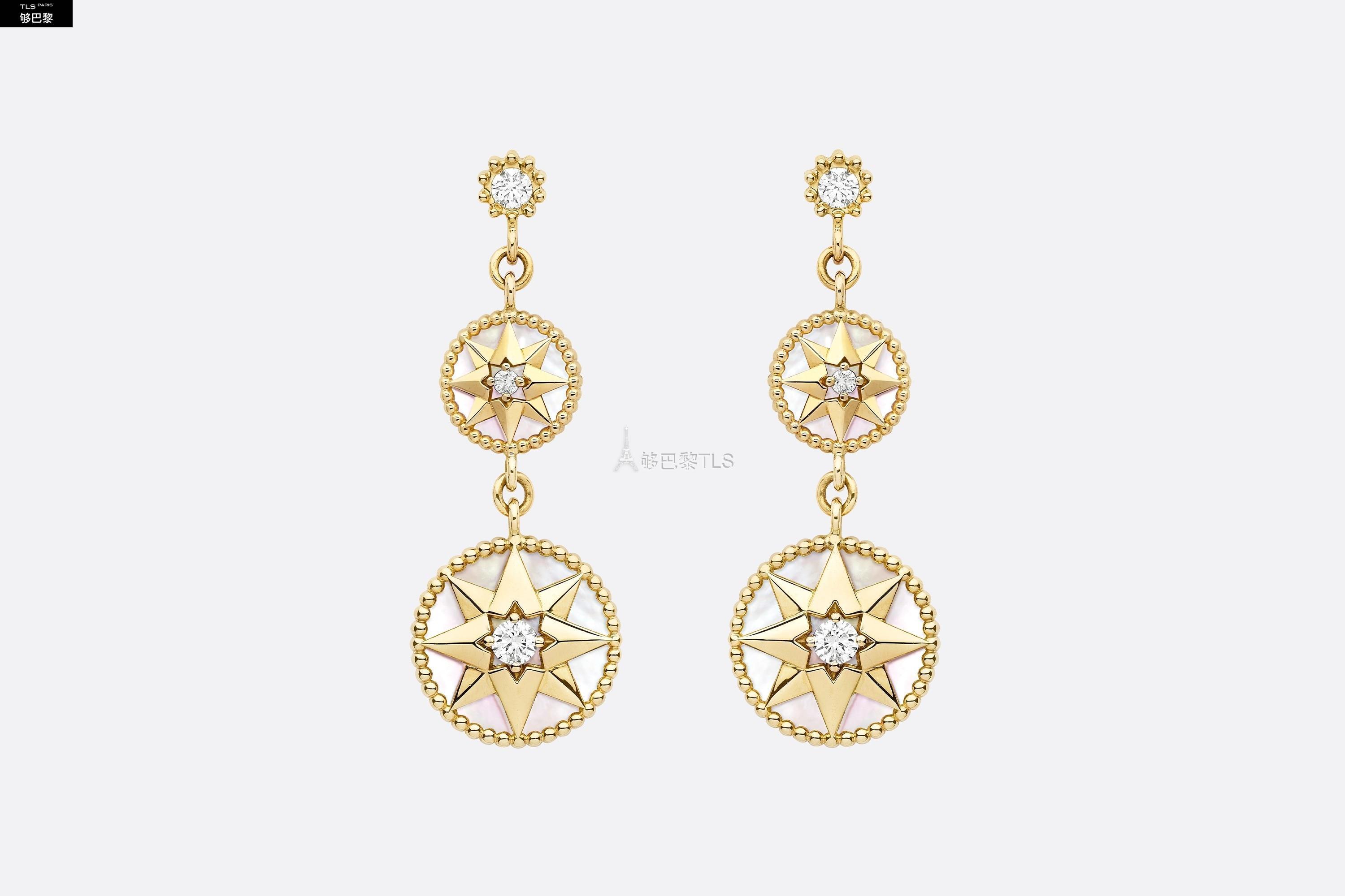 【包邮包税】 dior迪奥 21年秋冬 女士 耳环 耳环-黄色-k-金,钻石和珍