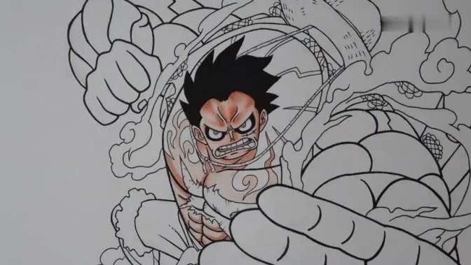 超强手绘四档路飞