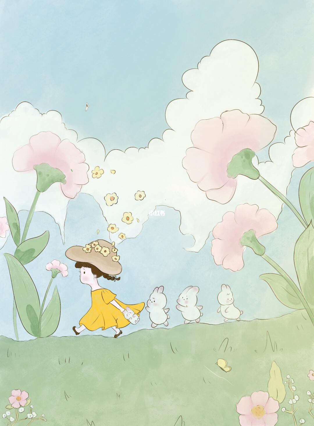 非常治愈的小插画,临摹素材来自一粒柚子治愈插画@一粒柚子治愈插画