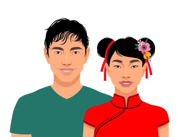 头像 中国人插画插画图片_头像 中国人插画插图_插画图片素材库-veer