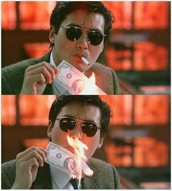 《英雄本色》周润发点烟烧钱堪称最经典
