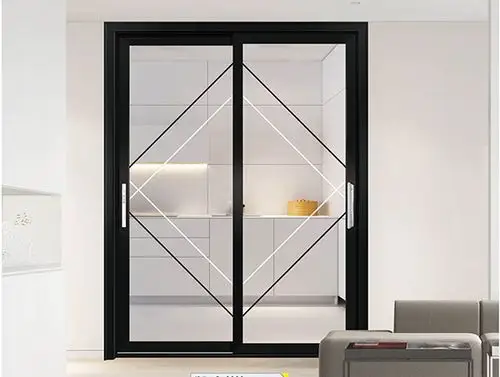 合江黑白格条推拉门