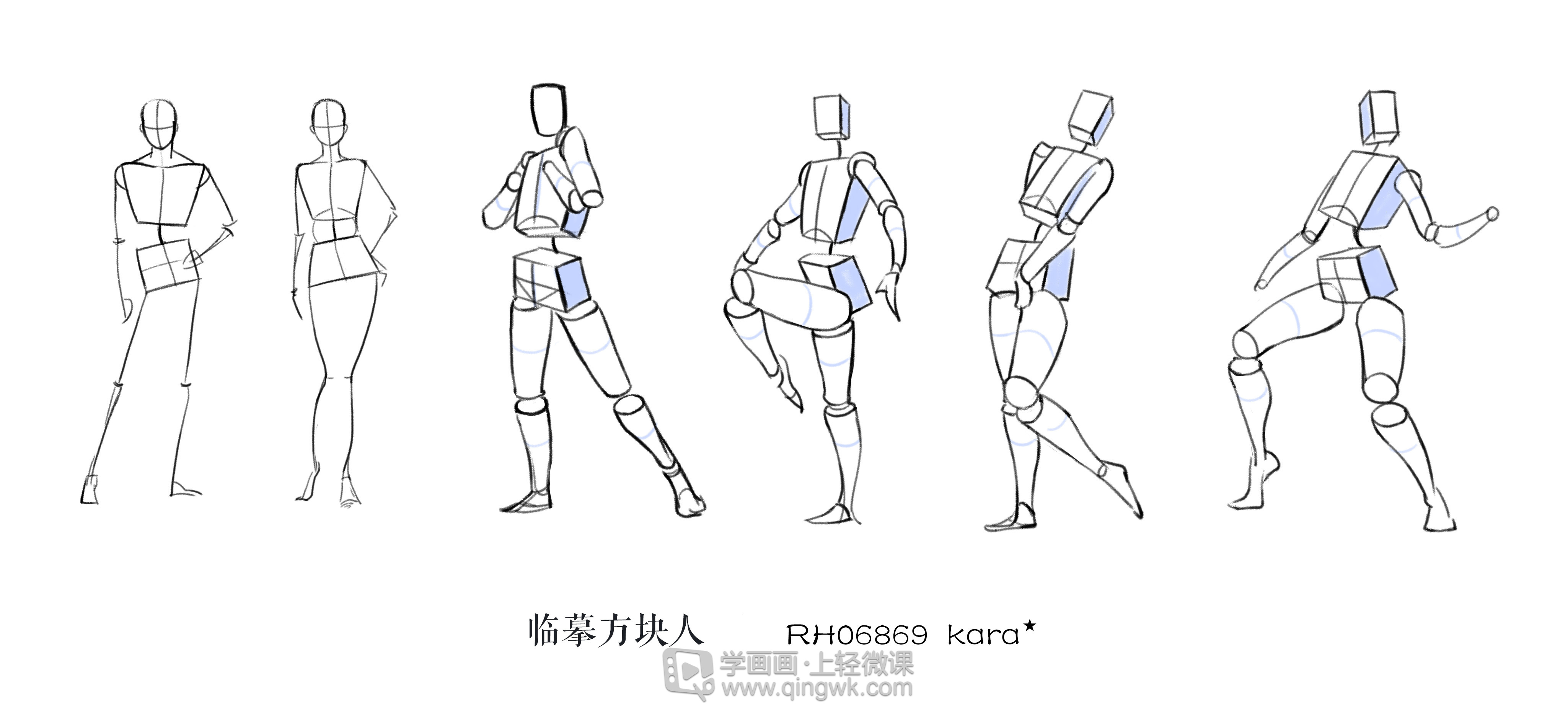 作业:怎么学ps电脑数位板绘画之人体体块的画法与训练技巧 - 空