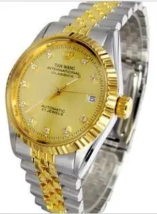 正品天王表机械黄金色全国联保