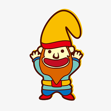 彩色手绘七个小矮人元素