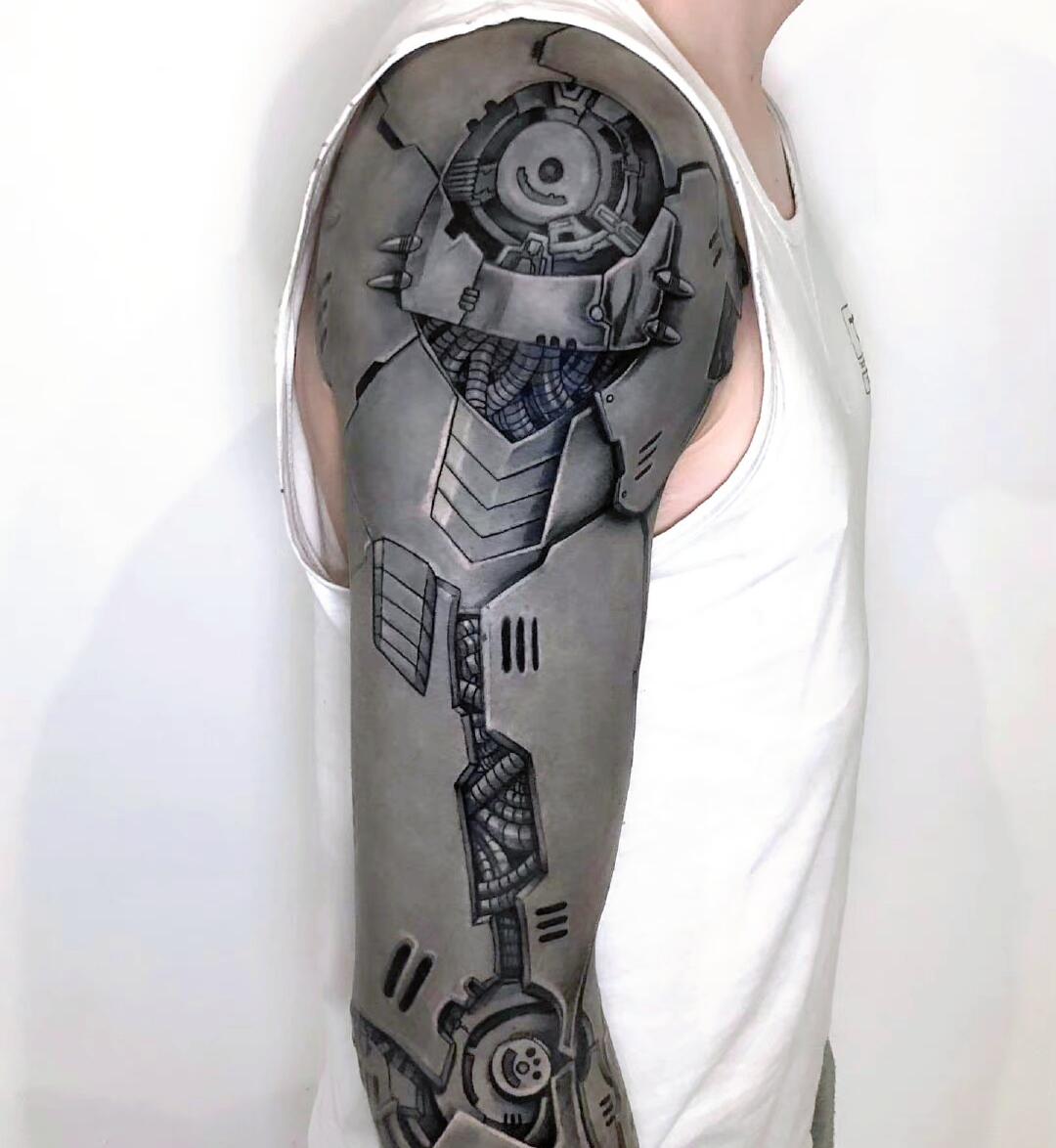 金属机械臂宝鸡纹身佳佳刺青