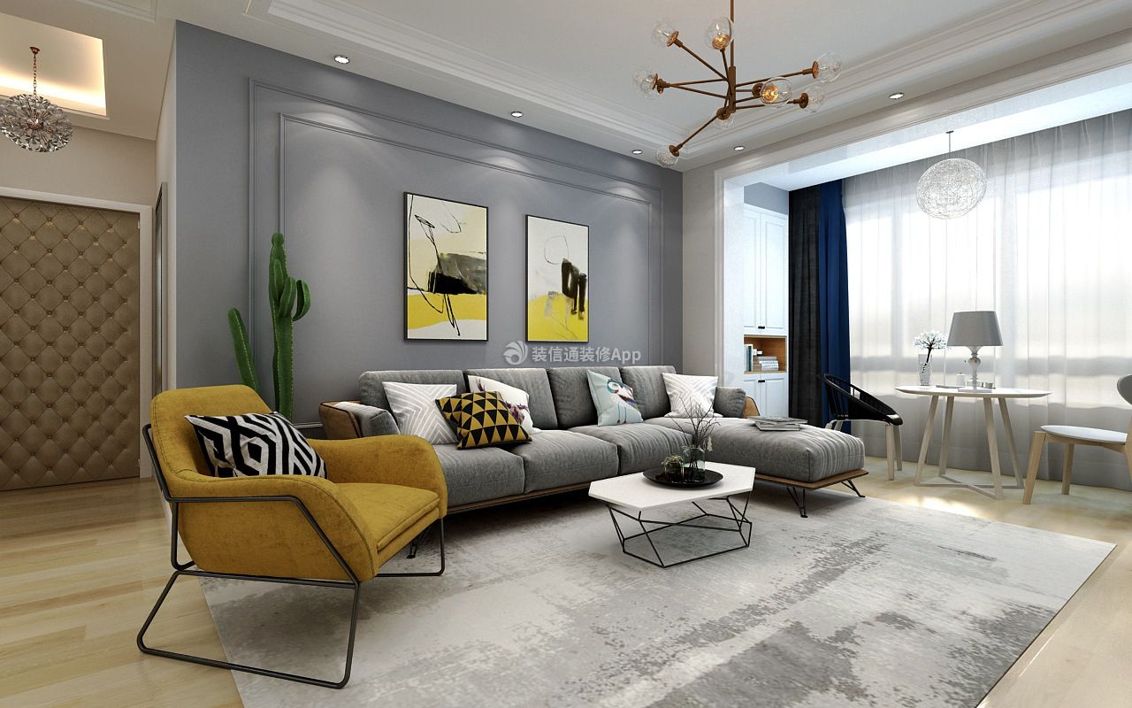 爱达壹号-灰蓝色北欧风格案例