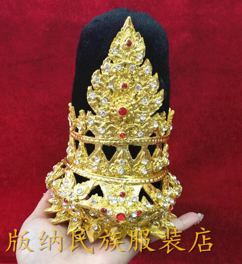 泰国进口手工手工制制作头饰金色宝塔婚礼影楼头饰