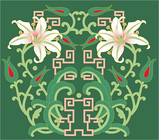古典百合花纹