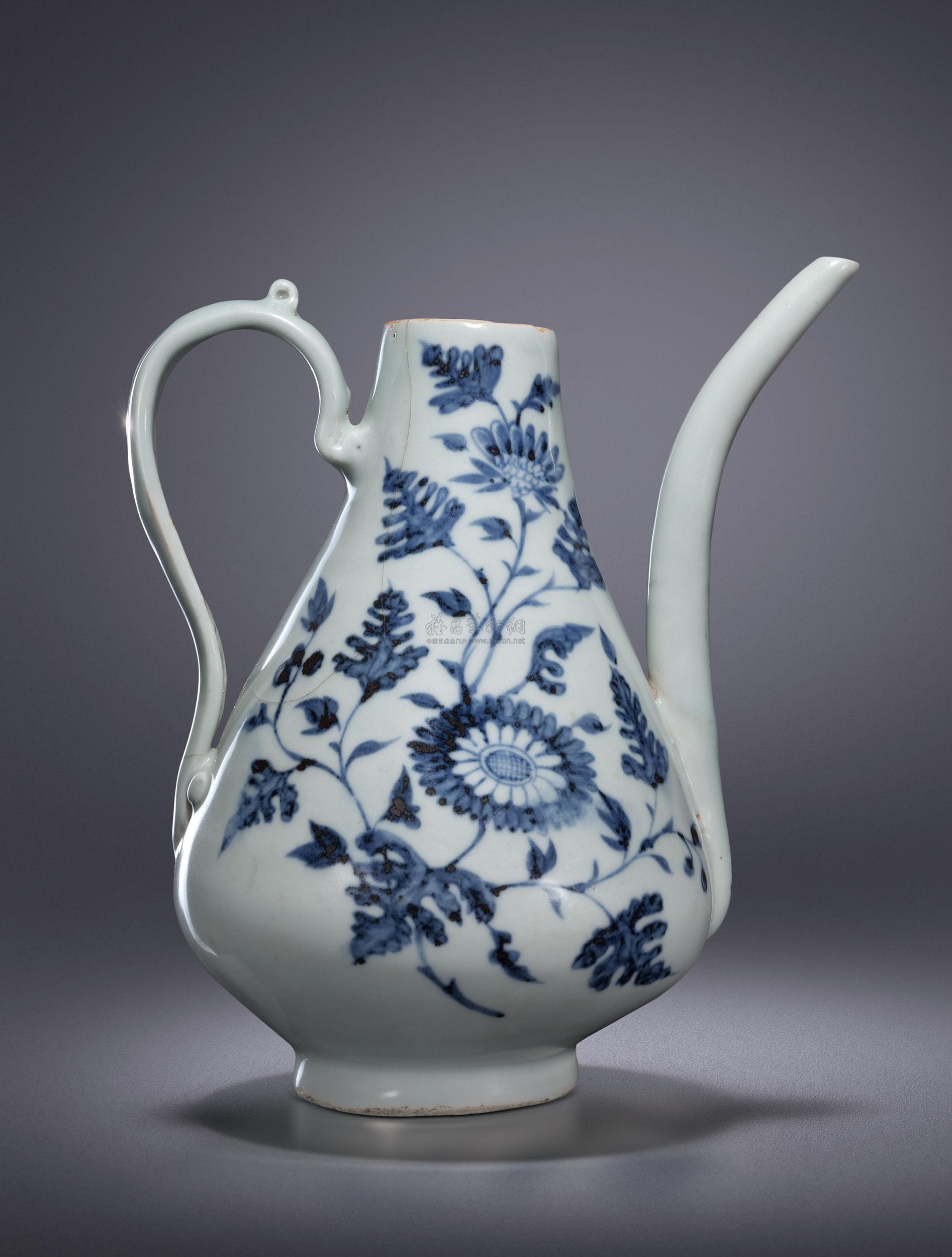 青花菊纹执壶-犹珍9-中国古代瓷珍暨工艺品残器专场-雅昌拍卖