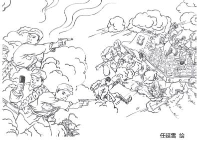 军人打仗时候的简笔画