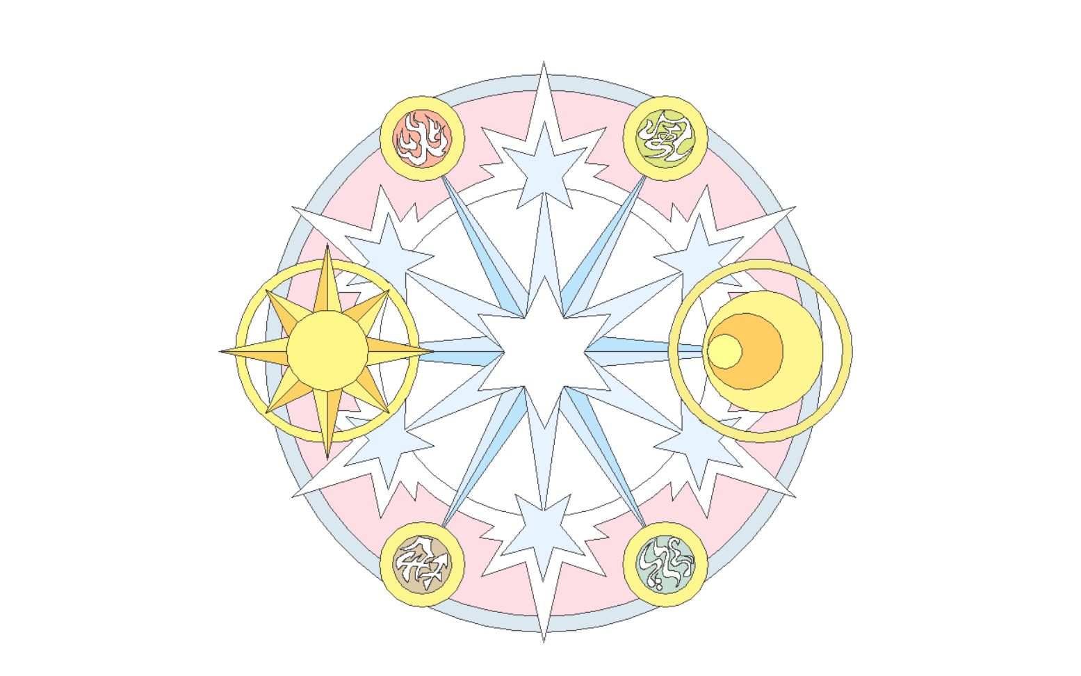 python调用turtle库绘制《clear card》魔法阵