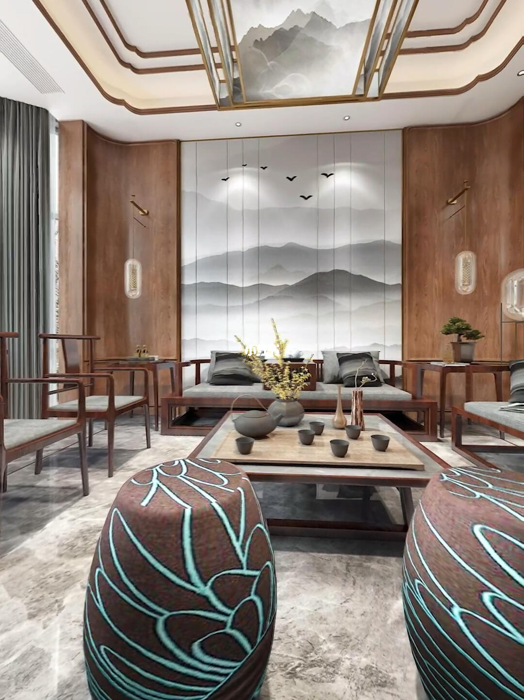 禅意新中式风格总是伴随着简约含中式韵味