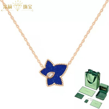 兴颖绿孔雀石项链常青藤枫叶吊坠锁骨链感轻奢小众生日礼物女友青金石