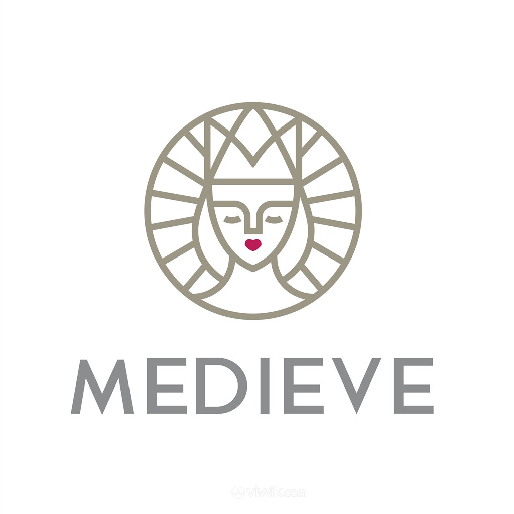 戴皇冠的女人头像标志图标公司矢量logo设计素材