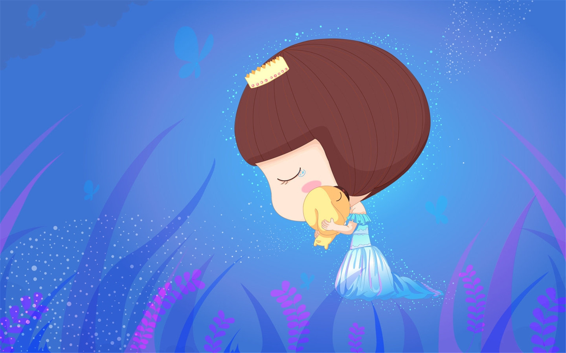 精选唯美的手绘卡通可爱女生图片桌面壁纸高清