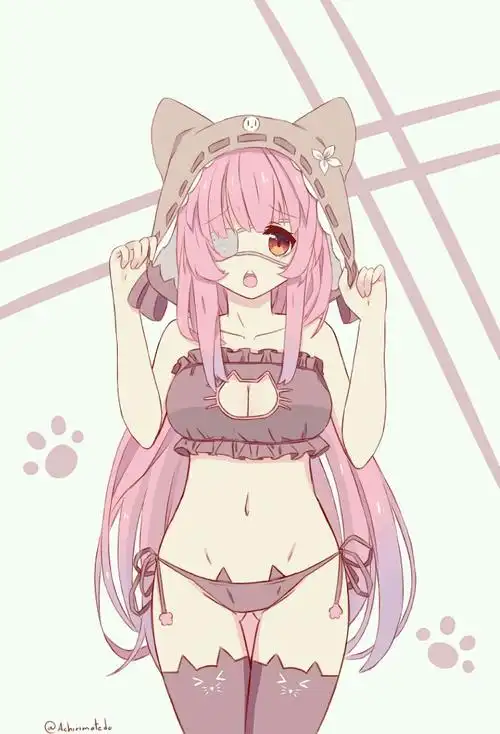 搬运二次元少女猫咪内衣