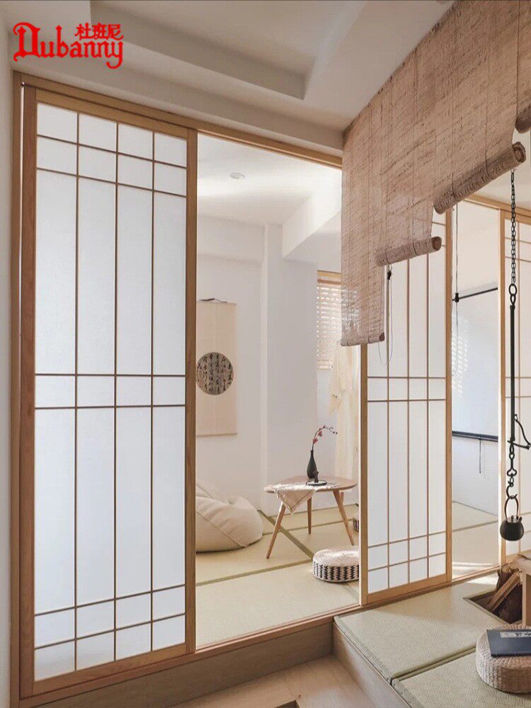 日式推拉门榻榻米隔断门玻璃吊轨移门实木平移门客厅无轨格子门窗