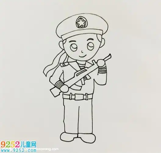 海军军人简笔怎么画? 职业人物简笔画 - 9252儿童网