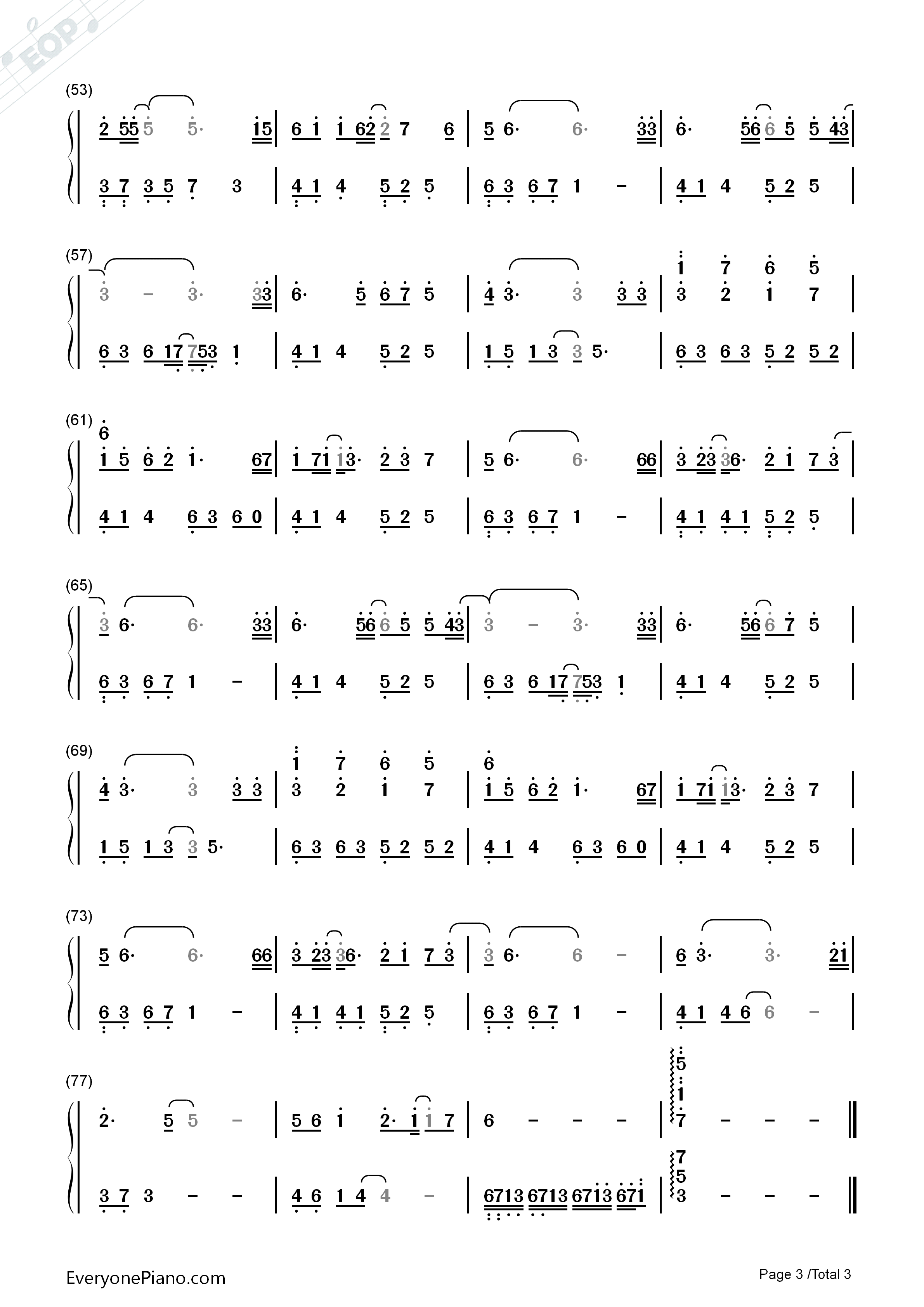 青衣谣-青云志插曲双手简谱预览3