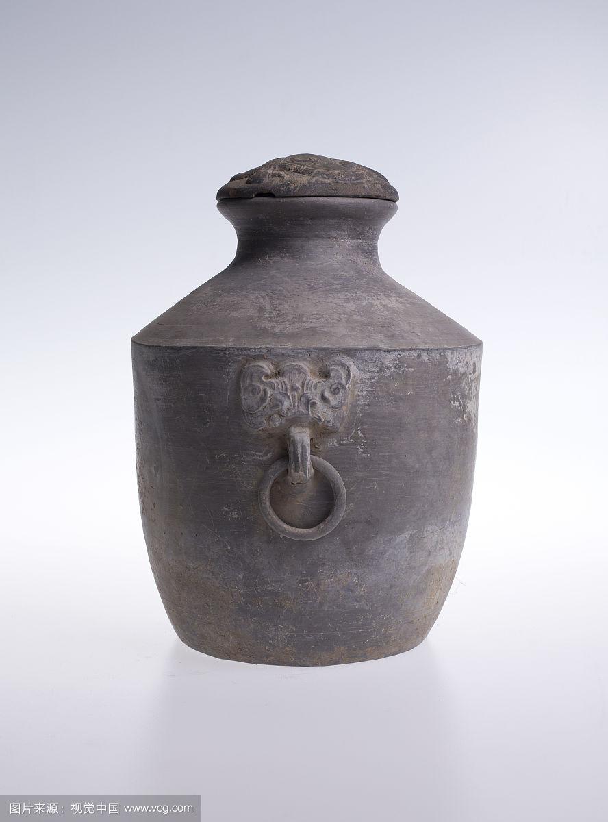 汉代灰陶罐