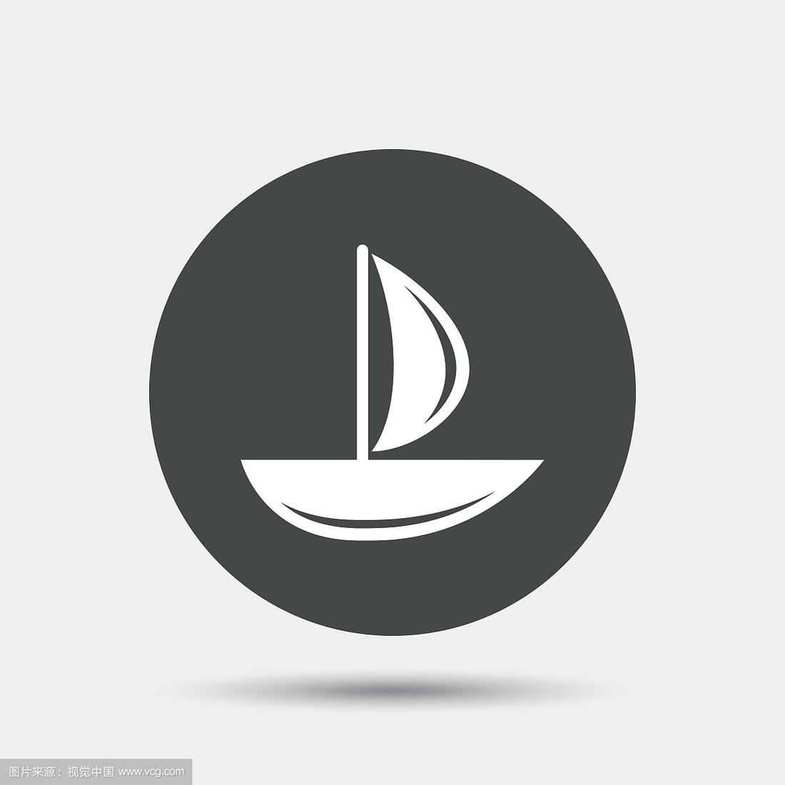 帆船图标船的标志