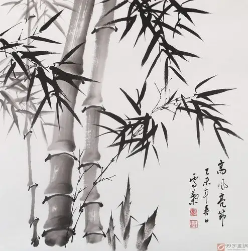 【已售】安徽美协何华贤 四尺斗方 竹子画《高风亮节》