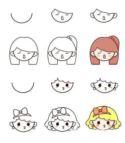 简笔画人物女孩可爱女孩简笔画漂亮可爱可爱小女生女生简笔画大全美