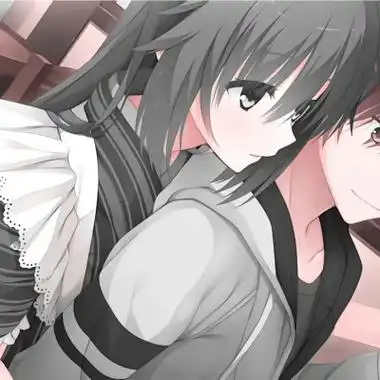 动漫情侣头像女孩娇羞一对两张