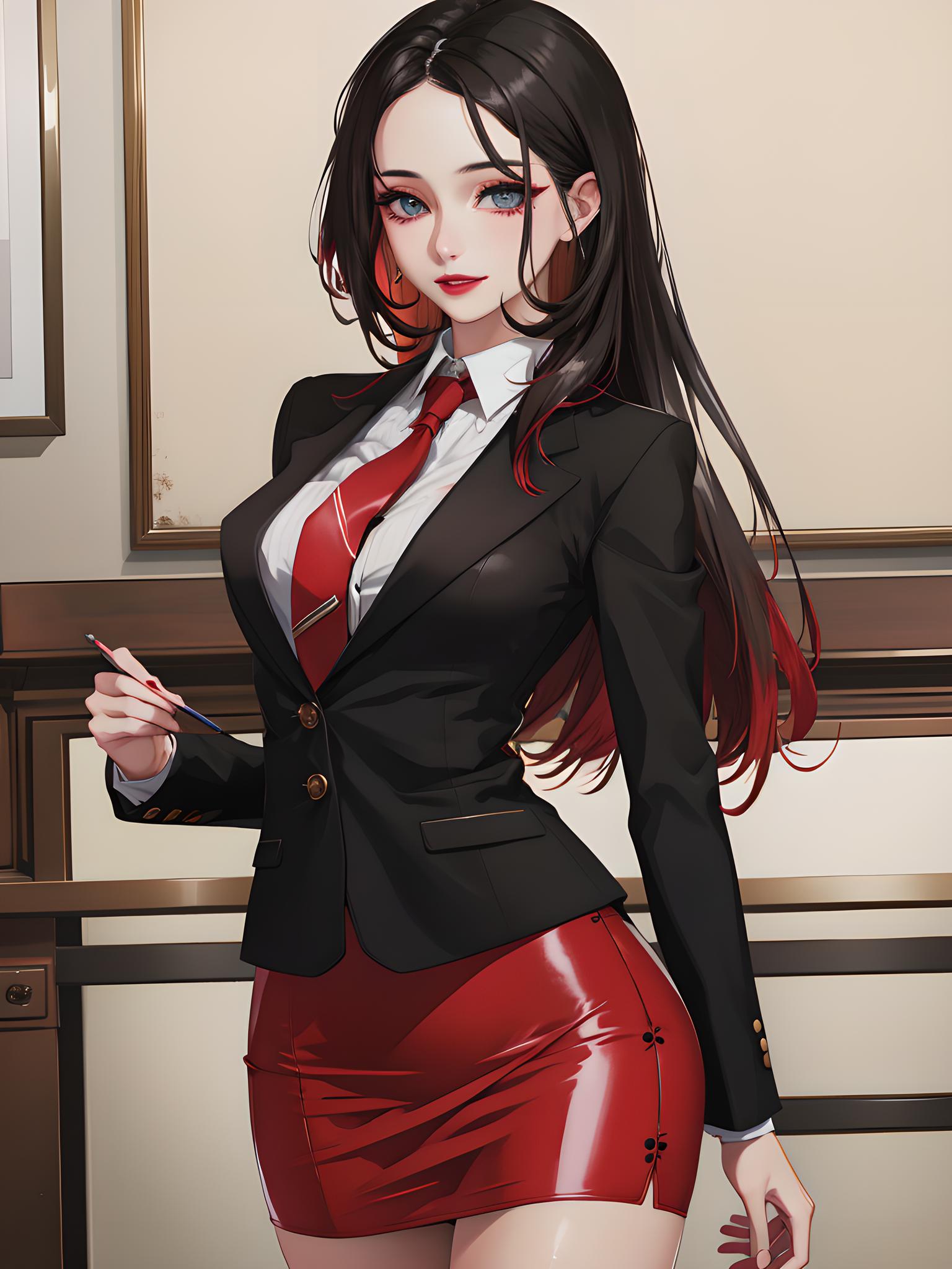 动漫壁纸:二次元西装御姐 #动漫壁纸# #美女# #二次元