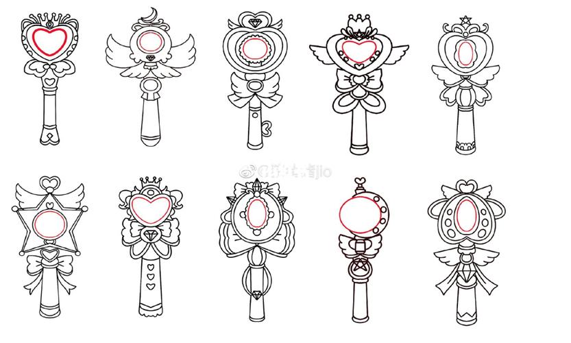 弦月魔法棒简笔画