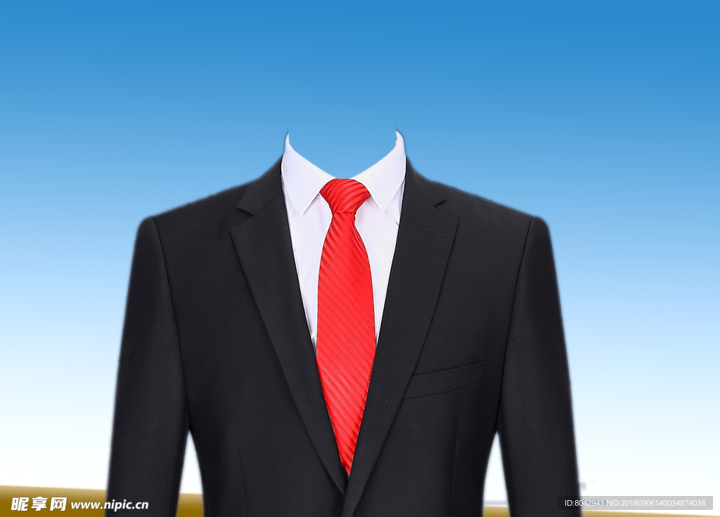 黑西服 红领带 证件照模版设计图__图片素材_其他_设计图库_昵图网