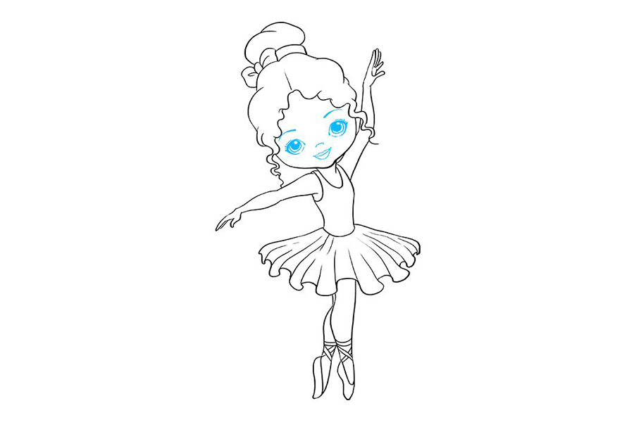 跳芭蕾舞的小女孩怎么画