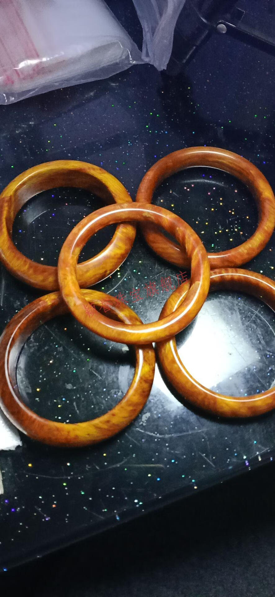 琥珀木制手镯东北网红松明子把件原料沉香满油全透闪电纹女生 明包料