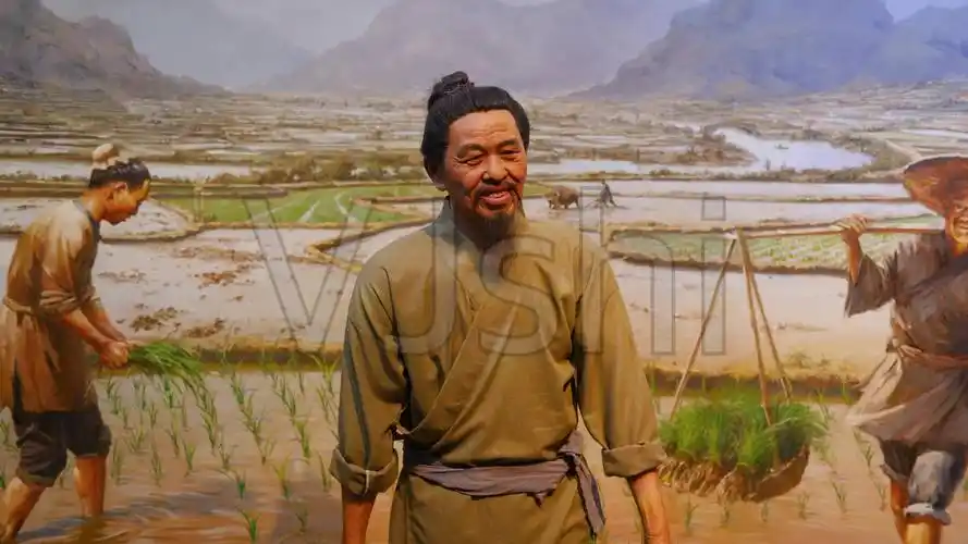 古代耕种劳作蜡像场景_3840x2160_高清视频素材下载(编号:6522672)