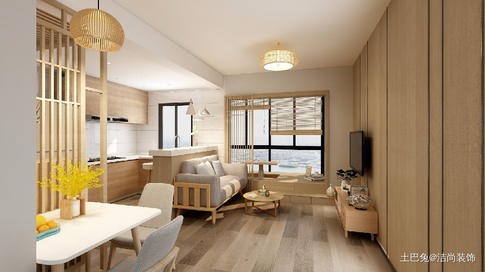美出新花样客厅客厅日式80m05二居设计图片赏析--土巴兔装修效果图