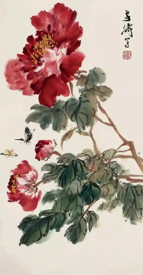 王雪涛这组国色牡丹,太美了!